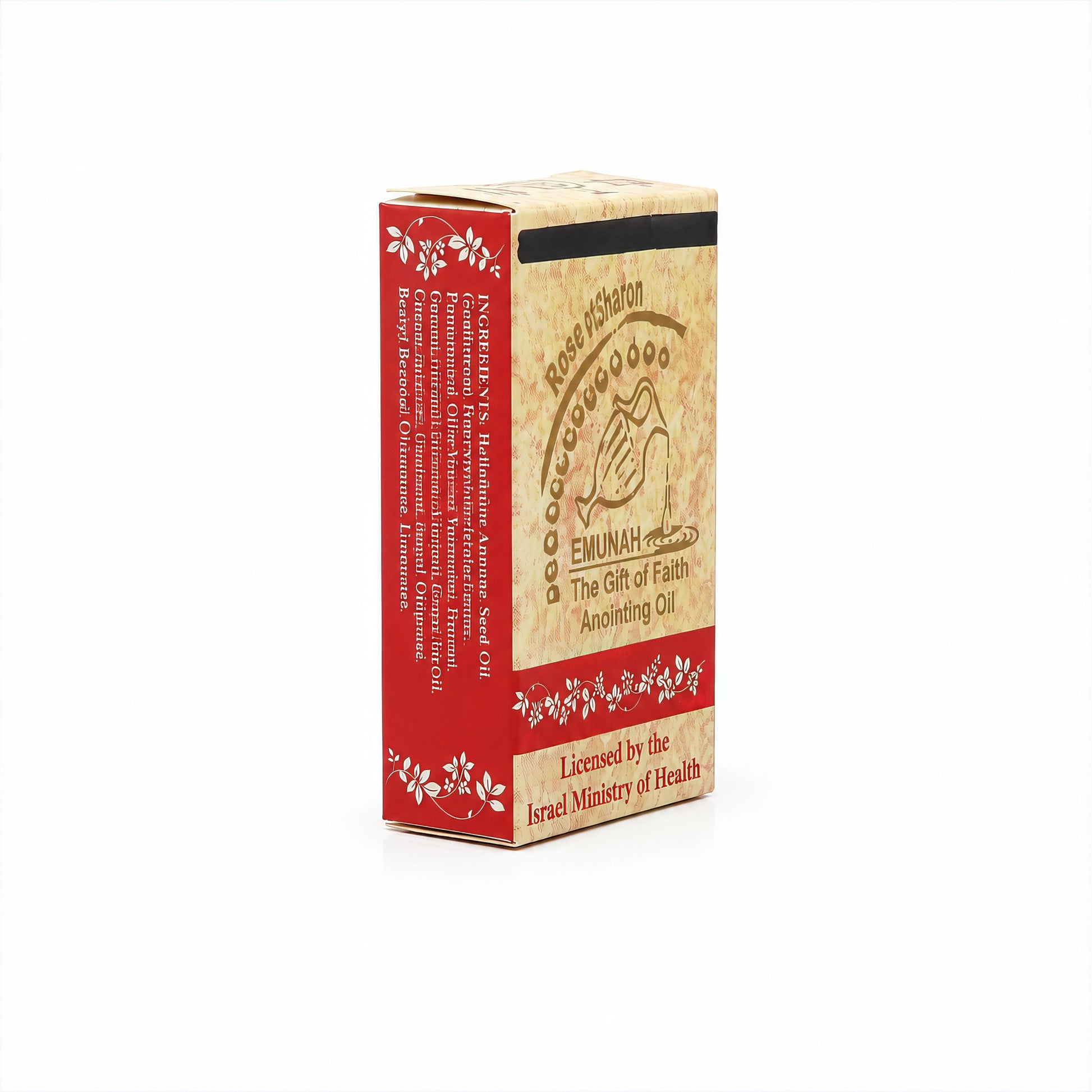 Side view of Rose of Sharon anointing oil gift box