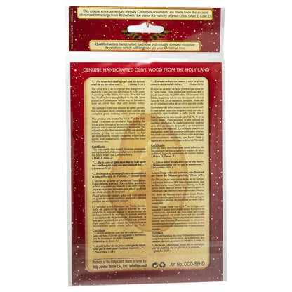 Set Handcrafted Olive Wood Christmas Ornaments (3 piece) - bluewhiteshop