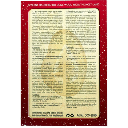 Set Handcrafted Olive Wood Christmas Ornaments (3 piece) - bluewhiteshop