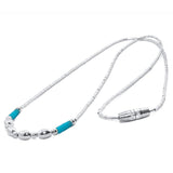 Silver Necklace for Women with Turquoise Beads - bluewhiteshop