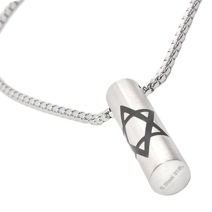 Stainless Steel Pendant with Star of David Jewish Jewelry - bluewhiteshop