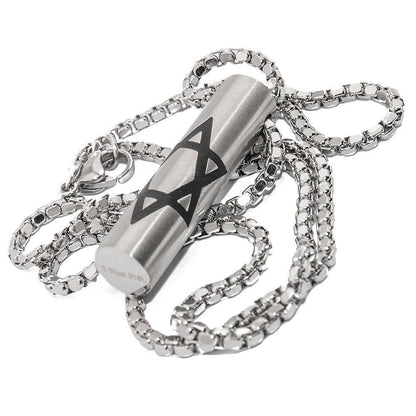 Stainless Steel Pendant with Star of David Jewish Jewelry - bluewhiteshop