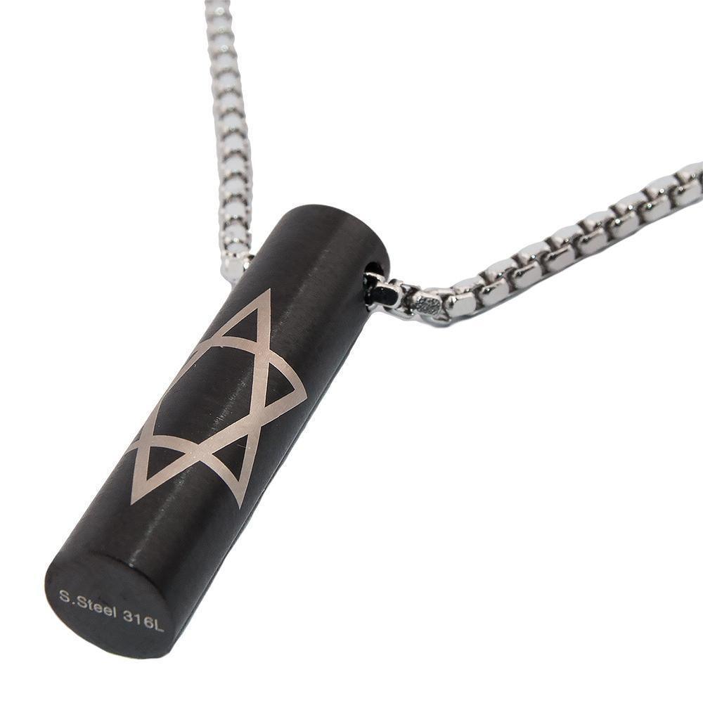 Stainless Steel Pendant with Star of David Jewish Jewelry - bluewhiteshop