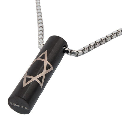 Stainless Steel Pendant with Star of David Jewish Jewelry - bluewhiteshop