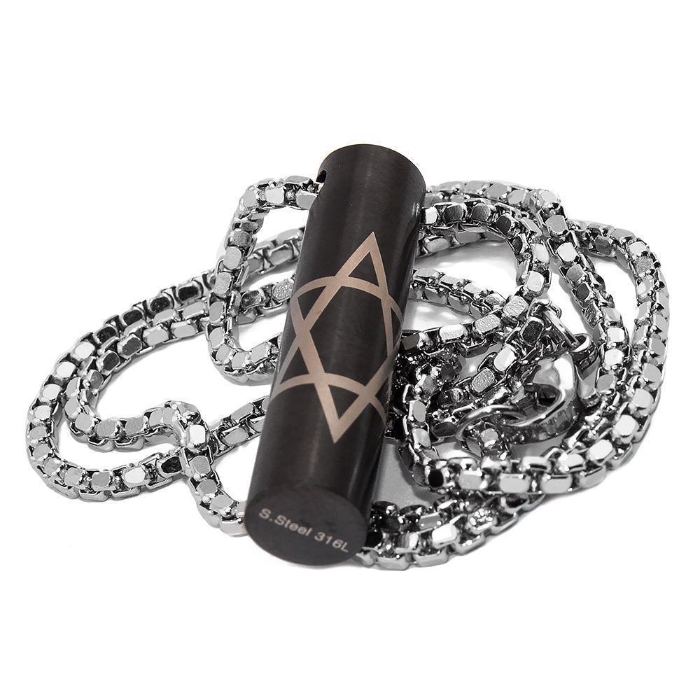 Stainless Steel Pendant with Star of David Jewish Jewelry - bluewhiteshop