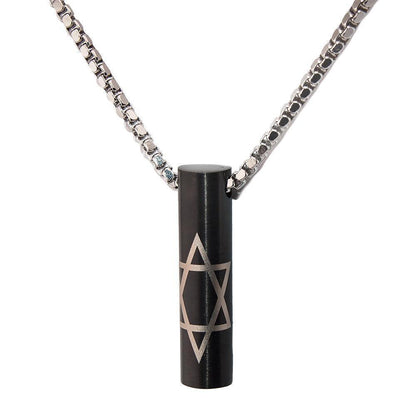 Stainless Steel Pendant with Star of David Jewish Jewelry - bluewhiteshop