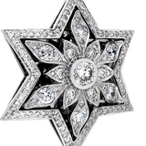 Star of David Diamond necklace White Gold 14K 108 Diamonds by Anbinder - bluewhiteshop