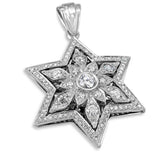 Star of David Diamond necklace White Gold 14K 108 Diamonds by Anbinder - bluewhiteshop