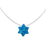 Star of David Opal with Silicon Chain Jewish Jewelry - bluewhiteshop