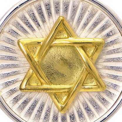 Sterling Silver and Brass Star of David Necklace - bluewhiteshop
