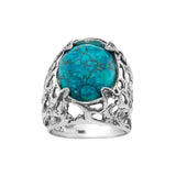Sterling Silver Ring with Chrysocolla King Solomon Eilat Stone - bluewhiteshop