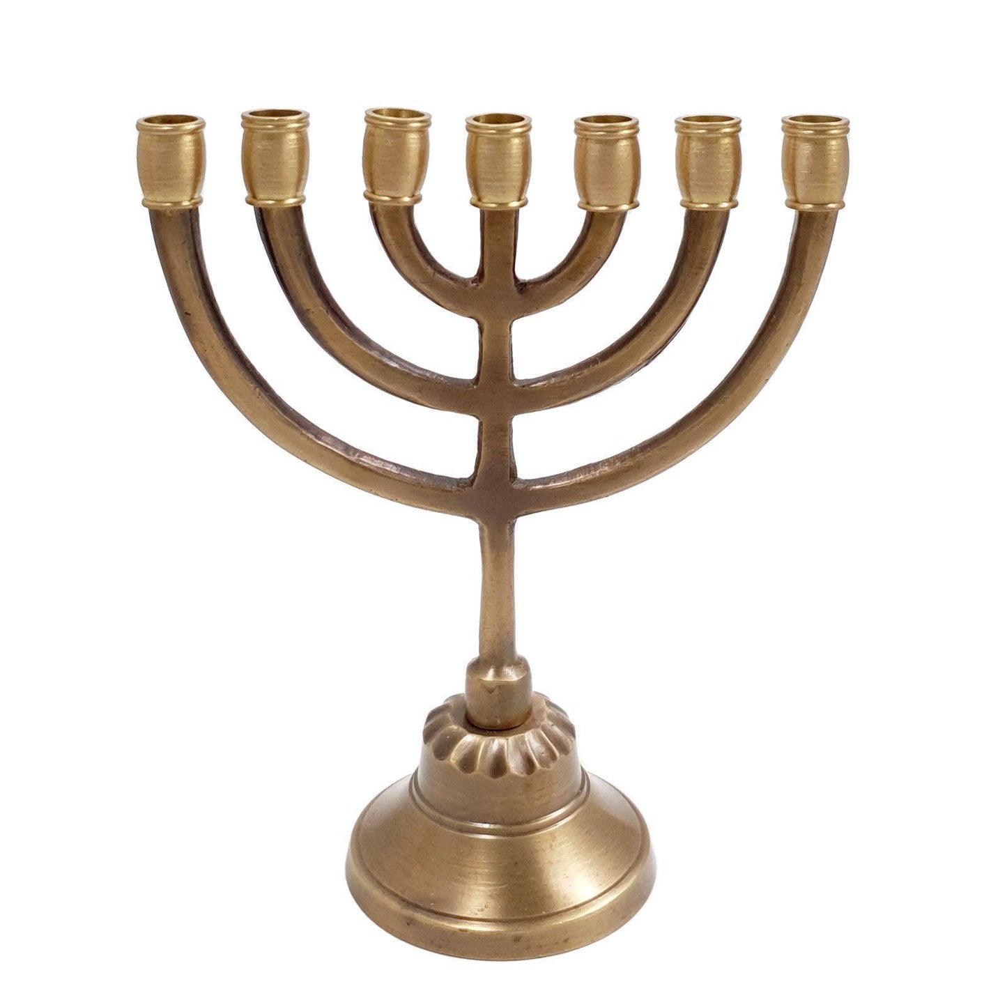Traditional Seven Branched Menorah 5,5 inch Antique Bronze - bluewhiteshop