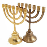 Traditional Seven Branched Menorah 5,5 inch Antique Bronze - bluewhiteshop