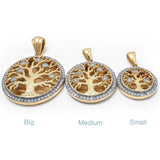 Tree of Life Diamond Necklace from Jerusalem 14K Gold Israel Jewelry - bluewhiteshop