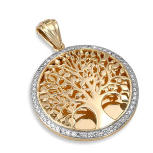 Tree of Life necklace Gold 14K & 60 Diamonds Jewelry by Anbinder - bluewhiteshop