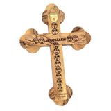 Wall Cross Olive Wood Crucifix Mother of Pearl w/ Holy Soil Jerusalem 18cm - bluewhiteshop
